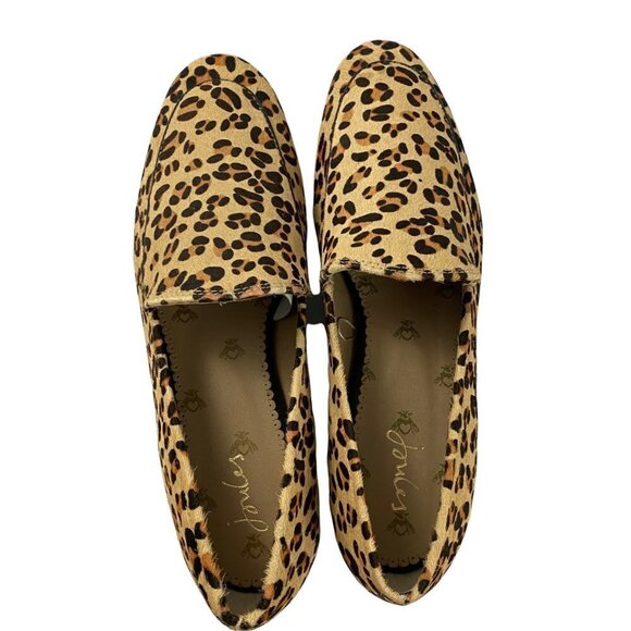 Joules Lexington Tan Animal Hair Leather Leopard Animal Print Loafers Shoes 6 - Picture 5 of 12